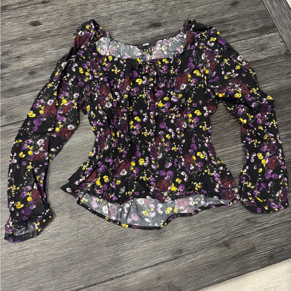 Floral Paige Black and Purple Women's Top M